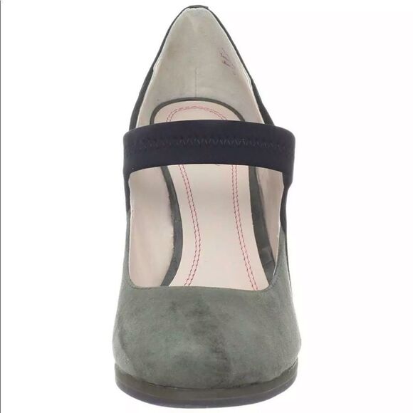 PLENTY BY TRACY REESE Suede and Patent Grey & Black Leather Mary Jane Wedge - Picture 2 of 11
